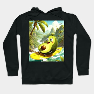 Avocado Adventures, Cartoon Graphic Design Hoodie